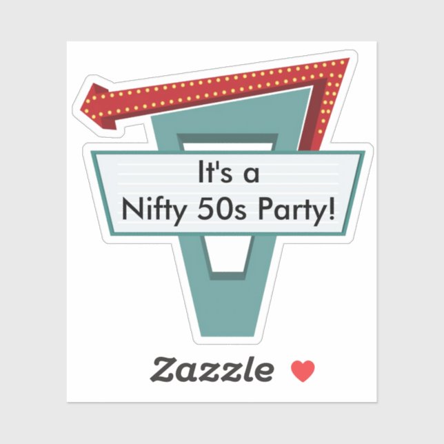 50s Diner Sign 1 Sticker (Sheet)