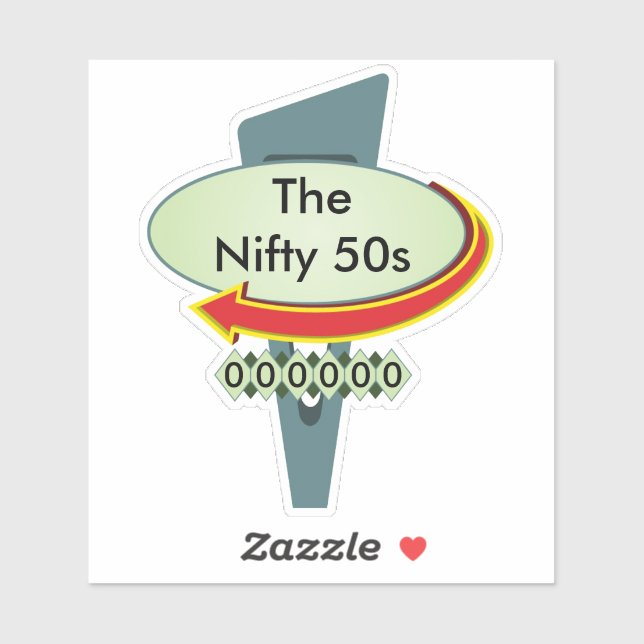 50s Diner Sign 4 Sticker (Sheet)