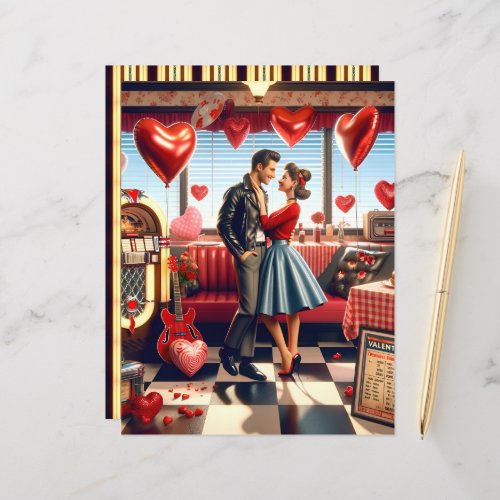 50s Diner Valentine Scrapbook Paper