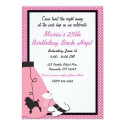 Pink Sock Hop Party Invitations Retro Invites