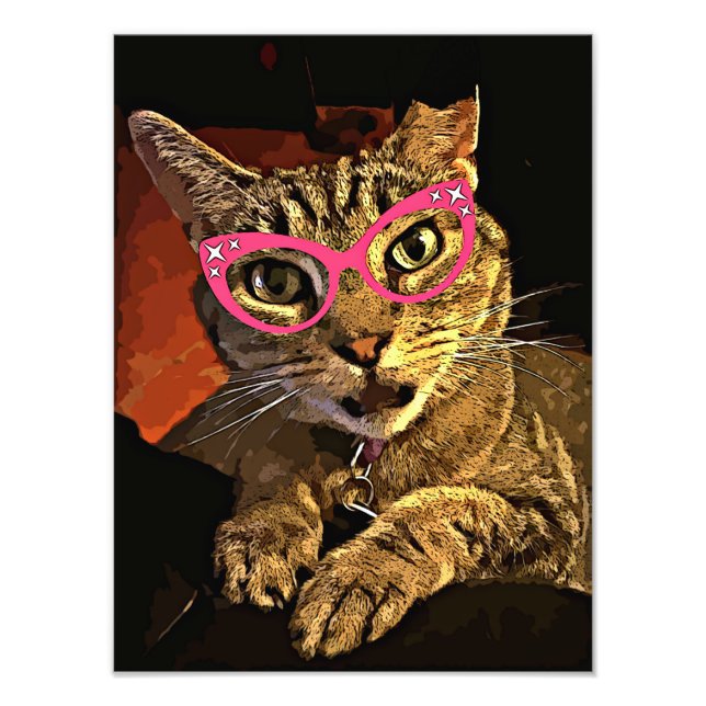 50's Glasses Indigo Photo Print (Front)