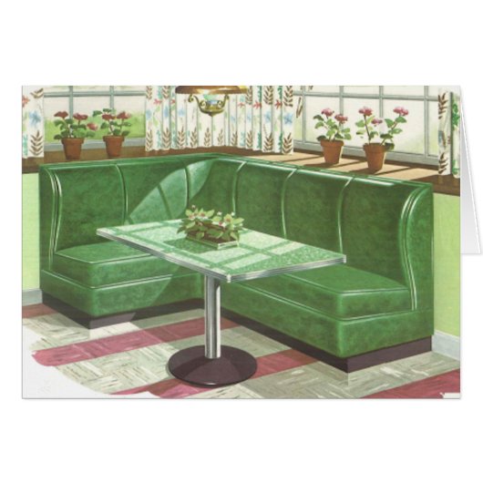 50s Green Kitchen Booth Cards (Front Horizontal)