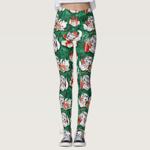 50's Green Vintage Christmas Pattern with Kittens