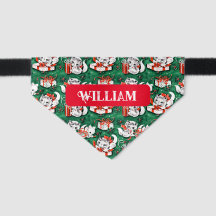 50's Green Vintage Christmas Pattern with Kittens