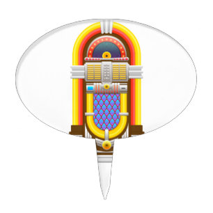 50s old fashioned jukebox cake topper