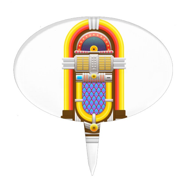 50s old fashioned jukebox cake topper (Front)