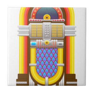 50s old fashioned jukebox ceramic tile