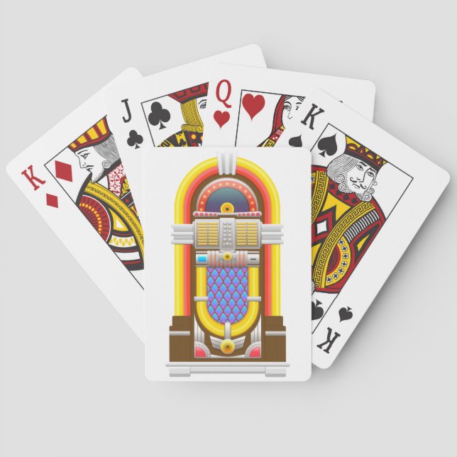 50s old fashioned jukebox poker cards (Back)