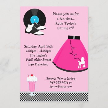 50's Party Invitation by eventfulcards at Zazzle