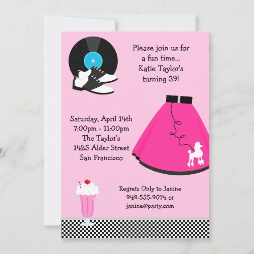 50's Party Invitation