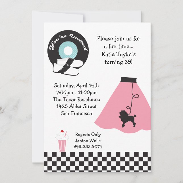 50's Party Invitation (Front)