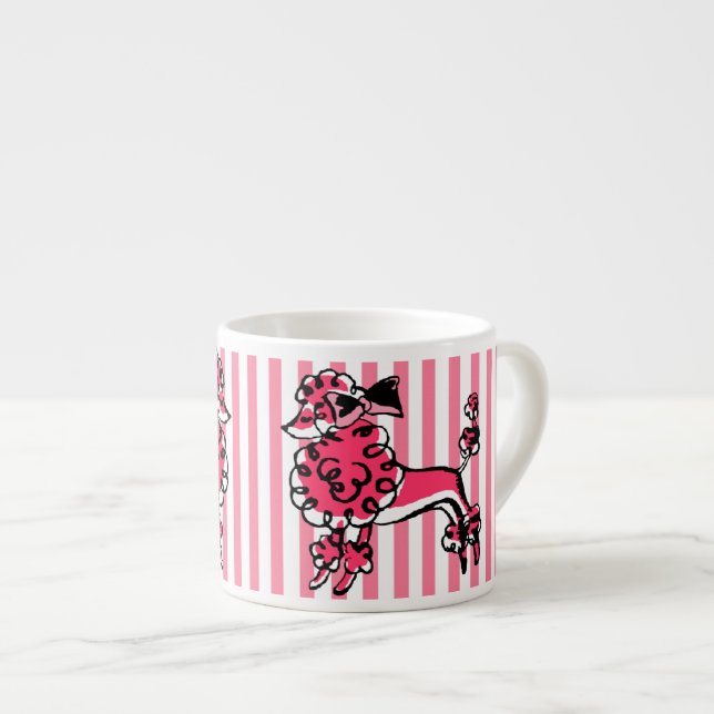 50's Pink Poodle Espresso Cup (Front Right)