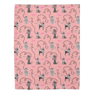 50s Poodle Skirt Retro Pink Black Mid-Century Mod Duvet Cover