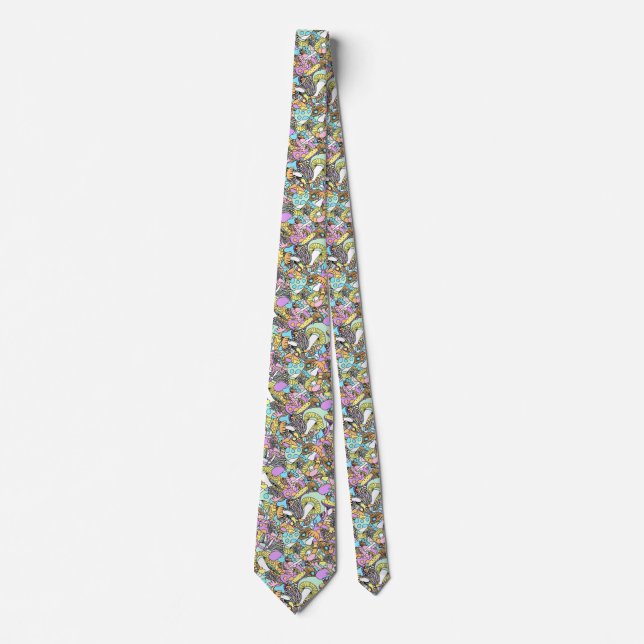 50s psychedelic mushrooms tie (Front)