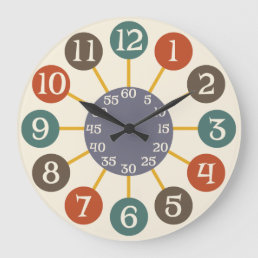 50s Retro Atomic Starburst Midcentury Modern Large Clock