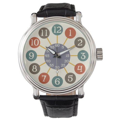 50s Retro Atomic Starburst Midcentury Modern Watch