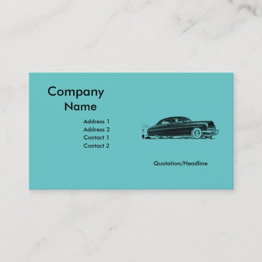 Customizable 50s Retro Automobile Business Card Template