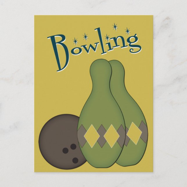 50s Retro Bowling Postcard (Front)