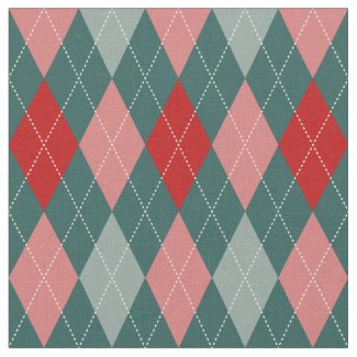 50s Retro Christmas Argyle Fabric