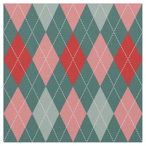 50s Retro Christmas Argyle Fabric