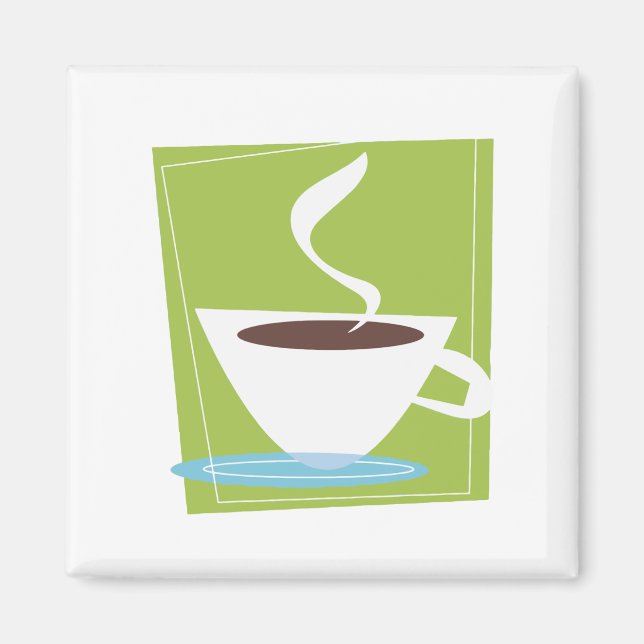 50s Retro Coffe Cup Graphic Magnet (Front)