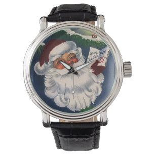 50s Retro Jolly Santa Claus, Vintage Christmas Watch