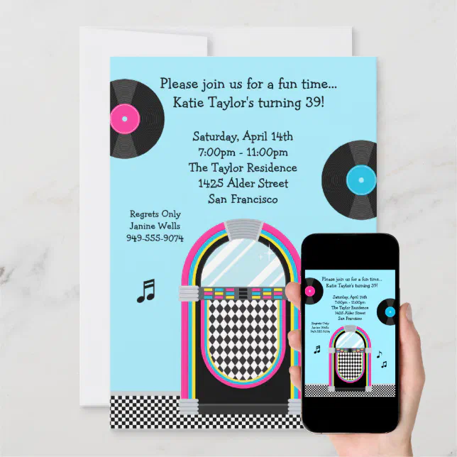 50's Retro Party Invitation | Zazzle