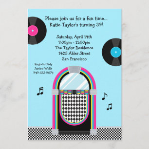 50's Retro Party Invitation