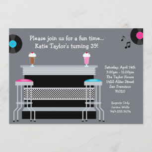 50's Retro Party Invitation