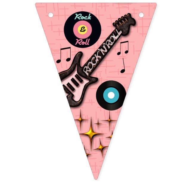 50s Rock n Roll Bunting. Bunting Flags (First Flag)