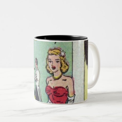 50s Romantic Comic Two_Tone Coffee Mug
