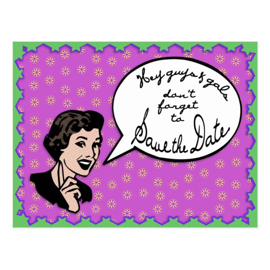 50's Save the Date Template Postcard