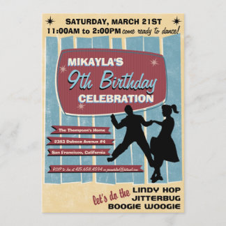 50s Sock Hop Dance Party Invitation