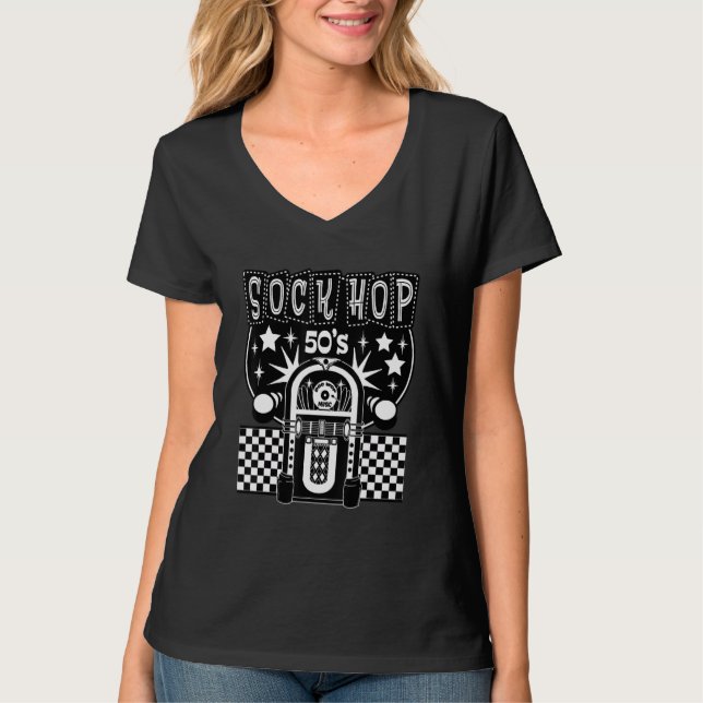 50s Sock Hop For Women Men Greaser Rockabilly Retr T-Shirt (Front)