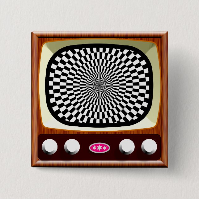 50s Television Op Art Pinback Button (Front)