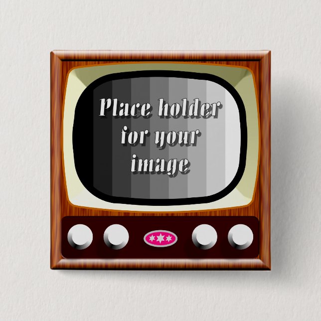 50s Television Template Pinback Button (Front)