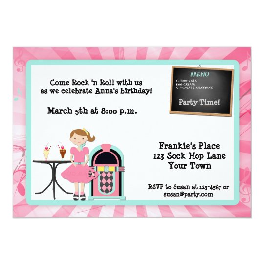 50's Theme Party Invitation | Zazzle