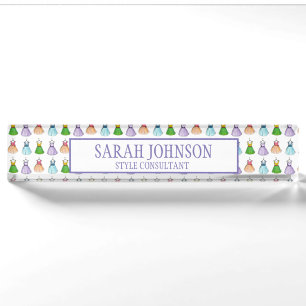 50s Vintage Prom Dresses Fashion Designer Stylist Desk Name Plate