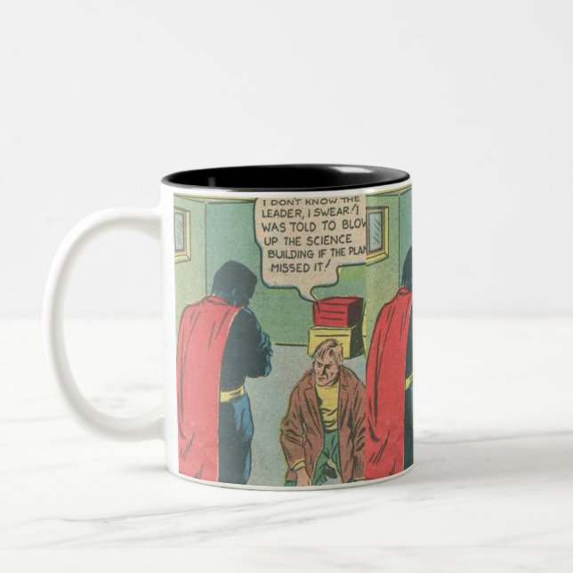 50s Vintage Superhero Comics | Best gift for comic Two-Tone Coffee Mug (Left)