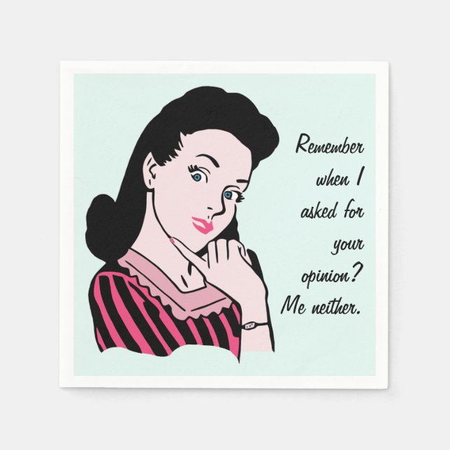50s Woman Sarcasm Paper Napkins (Front)