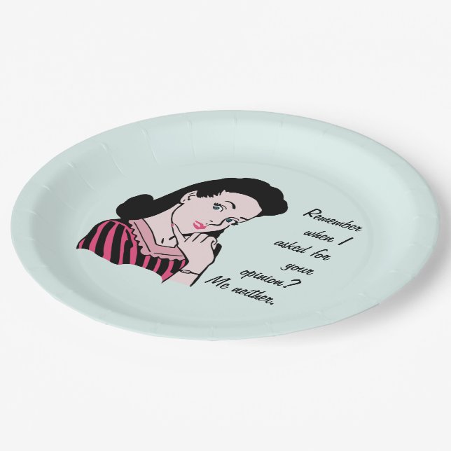 50s Woman Sarcasm Paper Plates (Angled)