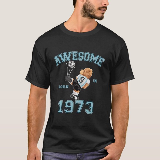 50Th 1973 Awesome Teddy Football T-Shirt (Front)