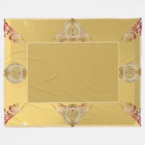50th/1st Golden Ochre Fleece Blanket