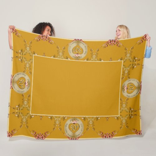 50th1st Golden Ochre Fleece Blanket
