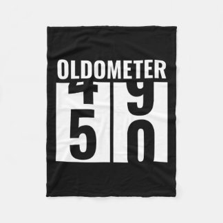 50th 50 Birthday Funny Gift Men Women Oldometer 49 Fleece Blanket