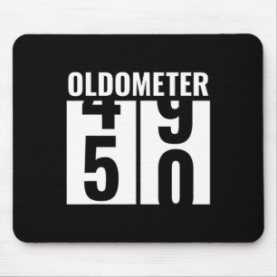 50th 50 Birthday Funny Gift Men Women Oldometer 49 Mouse Pad