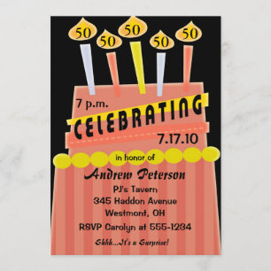 50th - 59th Birthday Party Personalized Invitation