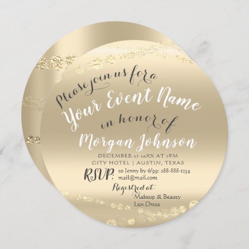 50th 60th 70th 80th Birthday Confetti Gold Invitation