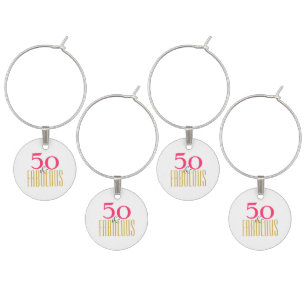 50th and Fabulous Birthday (or your preferred age) Wine Charm