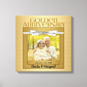 50th Anniversary 16x16 Personalized Photo Canvas Print